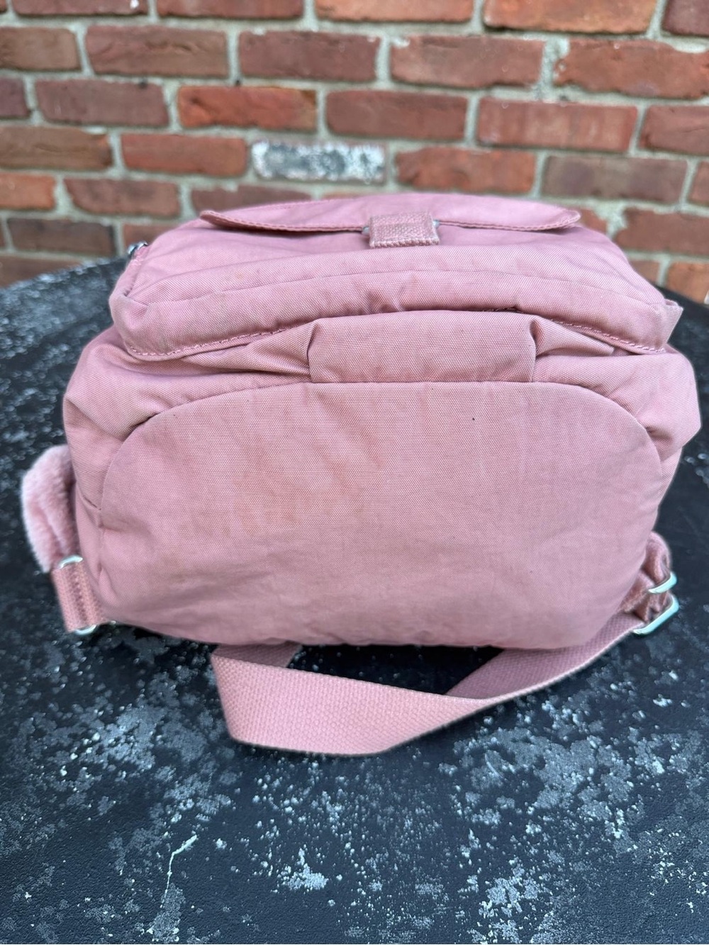 Kipling Queenie Backpack in Kind Pink with Monkey Keychain - Picture 6 of 8